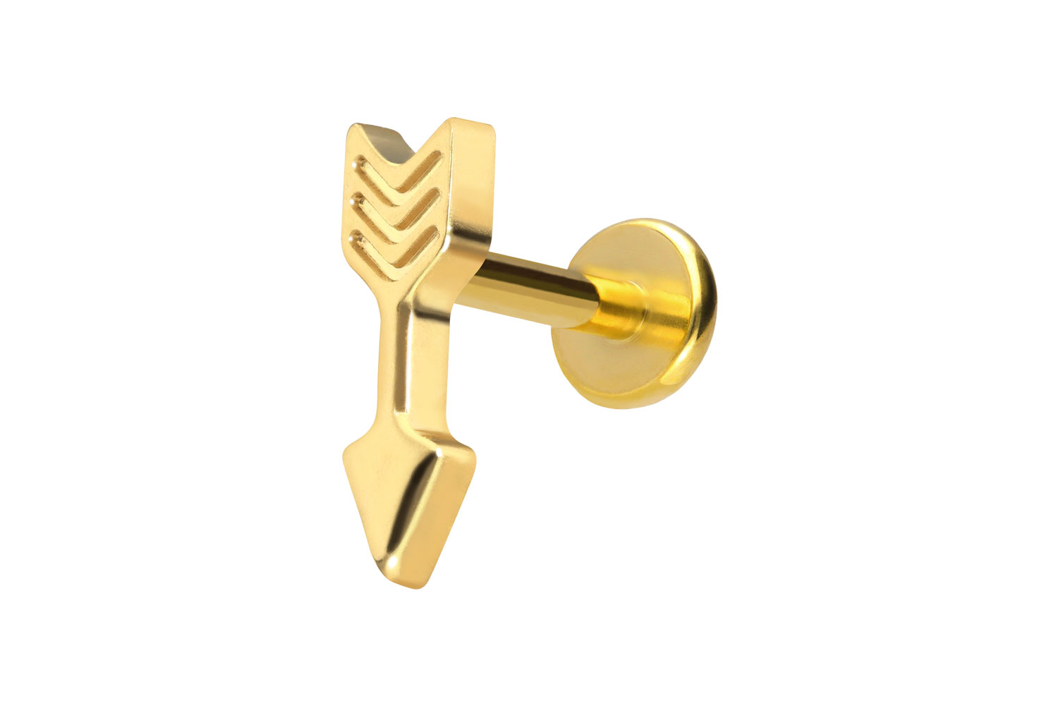 Titan Labret Piercing mit Push Fit PFEIL